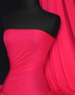 Hot pink viscose cotton stretch lycra fabric material  