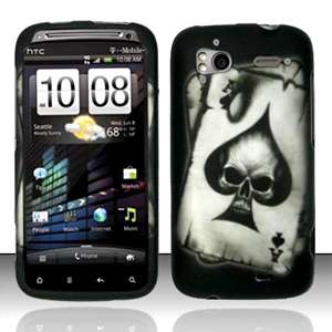 Hard Cover Case 4 HTC SENSATION 4G T Mobile SKULL SPADE  