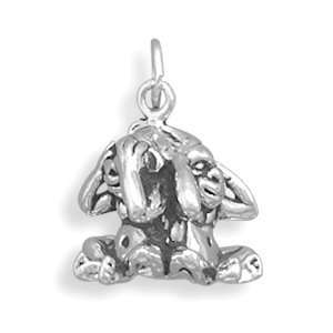  Hear See Speak No Evil Monkeys Charm Sterling Silver 3D Jewelry