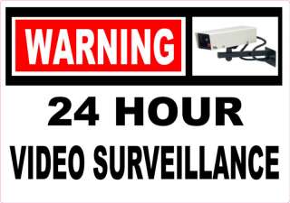 24 hour video surveillance Warning sticker decal  
