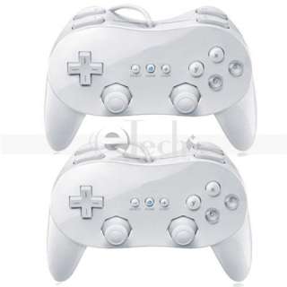 2XNew Other White Classic Pro Controller for Nintendo Wii Remote 1 