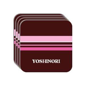 Personal Name Gift   YOSHINORI Set of 4 Mini Mousepad Coasters (pink 