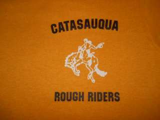 vintage CATASAUQUA ROUGH RIDERS YELLOW SOFT t shirt YL  