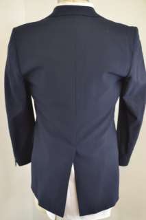 Stafford Mens Solid Navy Blue 2 Button 3 Piece Vest Suit (39R)  