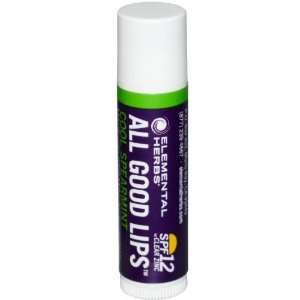  All Good Lips, SPF 12 with Clear Zinc, Cool Spearmint, 4 