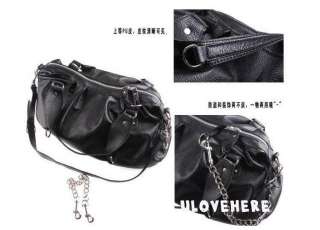 New women Fashion Black Shoulder Bag Handbag PU leather Korean Hobo 