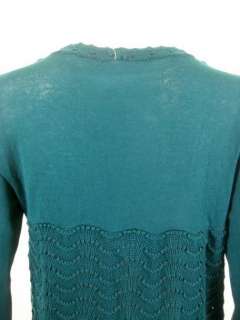 Free People womens teal green cardi sweater M $98 New  
