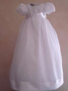 NWT CATHEDRAL LENGTH GIRLS CHRISTENING BAPTISMAL GOWN DRESS 6 9 12 