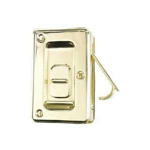   Locking Pocket Door Pull, Bright Brass #404040