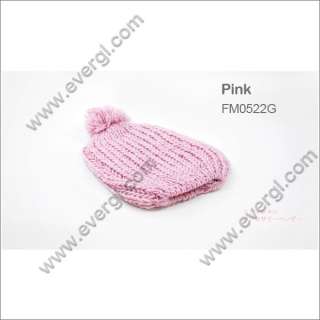 Womens Gray Knit Crochet Winter BEANIE Hat Cap BALL FM0522  