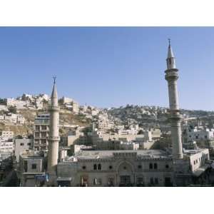  Hussein Mosque and City, Amman, Jordan, Middle East 