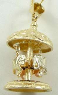 Beverly Hills Gold Carousel Pendant Necklace 14K Gold  