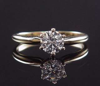 TRADITIONAL ESTATE 14K 3/4 CARAT ENGAGEMENT RING SOLITAIRE RING  