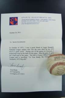 1972 NLCS Playoffs Game Used Baseball From Augie Donatelli *Clemente 