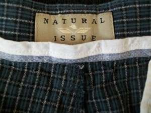 Natural Issue Men Blue Plaid Shorts Size 36  