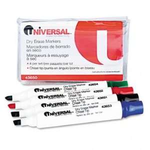  Universal 43650   Dry Erase Markers, Chisel Tip, Assorted 