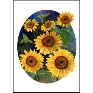  Sunflowers Floral Flower Six Floral Flower Note Cards by 