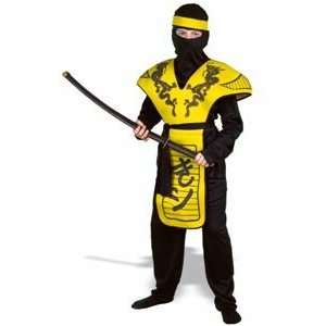  Dragon Ninja Warrior (Yellow) Child Halloween Costume Size 