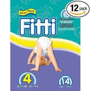  Fitti Baby Diapers, Size 4, 14 Count (Pack of 12) Health 