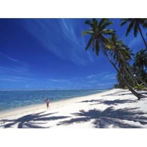  Girl on Beach with Coconut Palm Trees, Tambua Sands Resort 