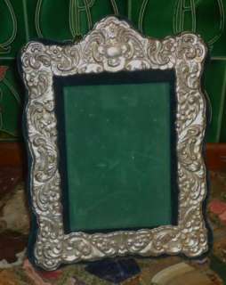   FANCY SILVER PLATED FLORAL PICTURE FRAME 8 x 10 w EASEL BACK  