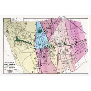  ORANGE (EAST/WEST) NEW JERSEY (NJ) LANDOWNER MAP 1872 