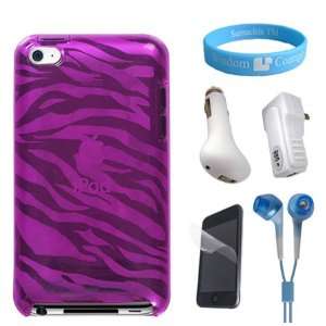  Perfect fit Silicone Pink Zebra Case for 4th Generation 