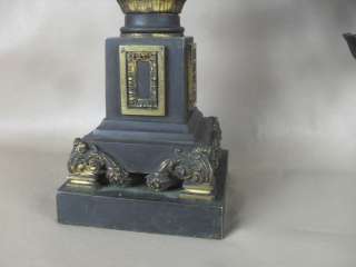 pares 1850s decorados de lámparas de Argand de bronce de mensajero