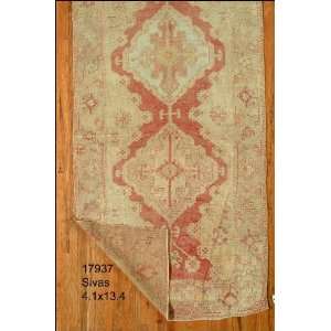  4x13 Hand Knotted Sivas Turkey Rug   41x134