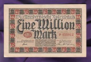 Rare  WWII German 1,000,000 Million Note  Uncirculated  