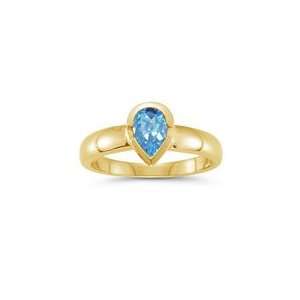  2.03 Cts Swiss Blue Topaz Solitaire Ring in 14K Yellow 