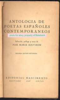 Jose Maria Souviron Book Antologia De Poetas Españoles  