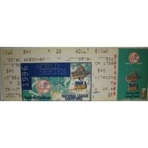   Ticket HUGE 1996 Yankees W.S.   Signed MLB Baseball Tickets Sports