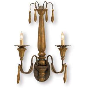 Currey and Company 5037 2 Light Parisienne Wall Sconce, Rust/Adriana 