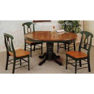  7pc Oak & Green Oval Dining Table & Napoleon Chairs Set 