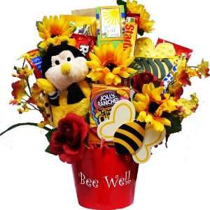  Bee Well Soon Chocolate and Candy Bouquet Gift Basket 