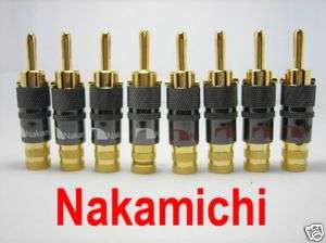 14pcs 24K NAKAMICHI Speaker Banana Plug 10mm Connector  