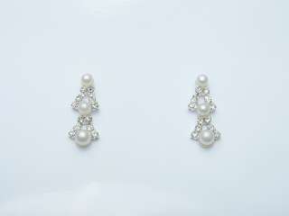 Wedding Pearl Crystal Necklace Set Veil Tiara 1103  