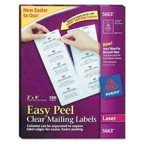  New Avery 5663   Easy Peel Laser Mailing Labels, 2 x 4 