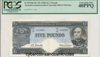 AUSTRALIA   Five Pound, Coombs/Wilson, R50   PCGS EF 40PPQ  