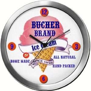   BUCHER 14 Inch Ice Cream Metal Clock Quartz Movement