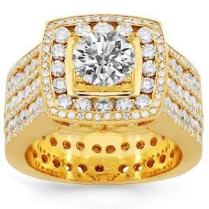  14K Yellow Gold Mens Custom Diamond Ring 8.20 Ctw Avianne 