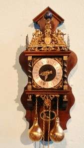 Antique Dutch Zaandam Zaanse Wall Clock   25 inch high  