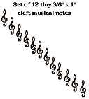 LOT OF 12 MUSICAL CLEFT NOTES