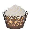 100 Chocolate Shimmer Royale Fleur di Lis Lazer Cut Wedding Cupcake 
