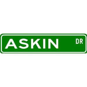  ASKIN Street Sign ~ Personalized Family Lastname Sign 