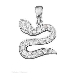  Sterling Silver Cubic Zirconia Snake Pendant Jewelry