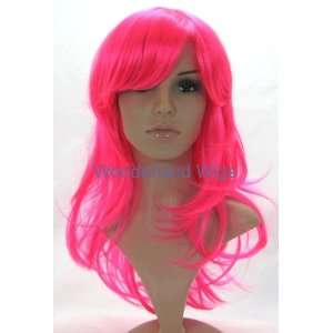  BRIGHT PINK WIG STUNNING LONG LAYERS WITH FRINGE Beauty