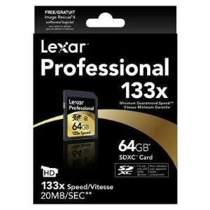  Selected 64GB SDXC Card 133X C10 RB By Lexar Media 