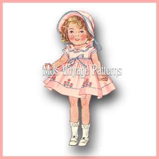 Vintage Shirley Temple Doll Clothes Dress Pattern ~ 13  
